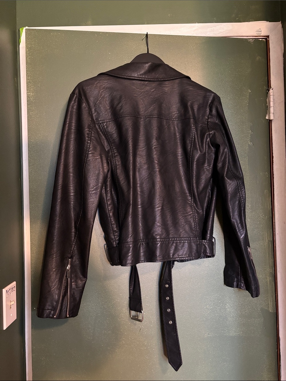 Matt & Nat Black Moto-Style Vegan Leather Jacket - Picture 4 of 5
